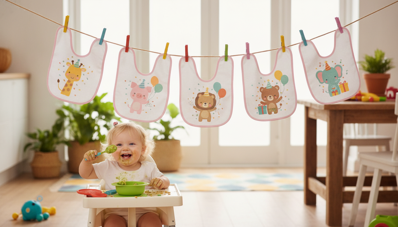 Party Animal Baby Bibs for Messy Meals & Drool Days