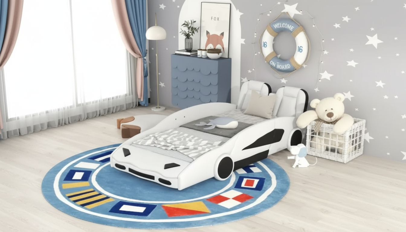 Twin Race Car Bed with Wheels: Fit, Safety, Style